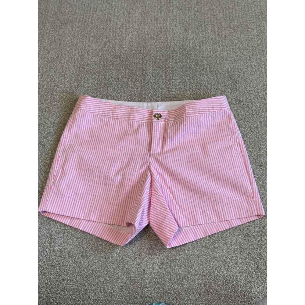 Lilly Pulitzer Kelly Seersucker Striped Short Pink Tropic Shorts Sz 4